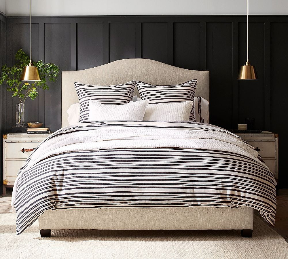 Curved Upholstered Storage Bed