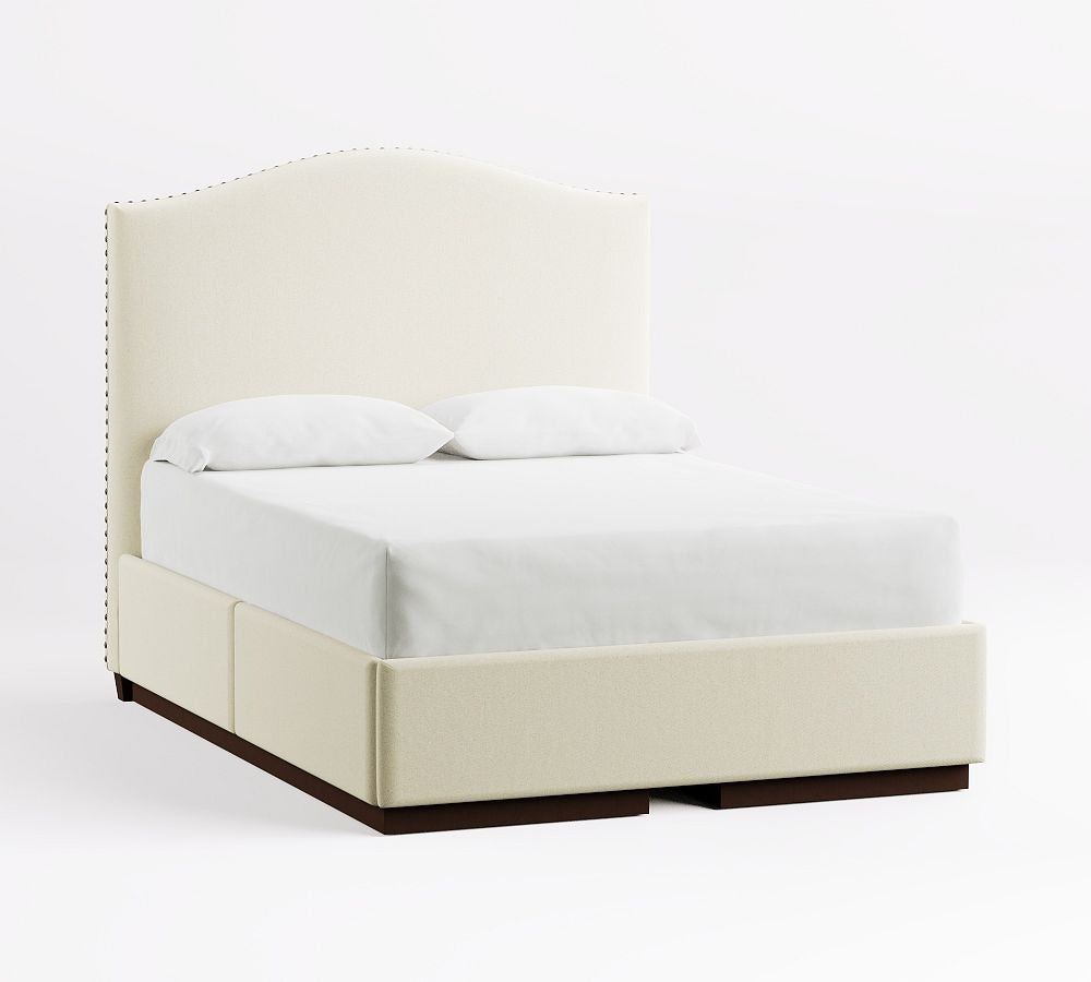 Curved Upholstered Storage Bed