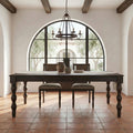 French country style coffee brown rectangular dining table