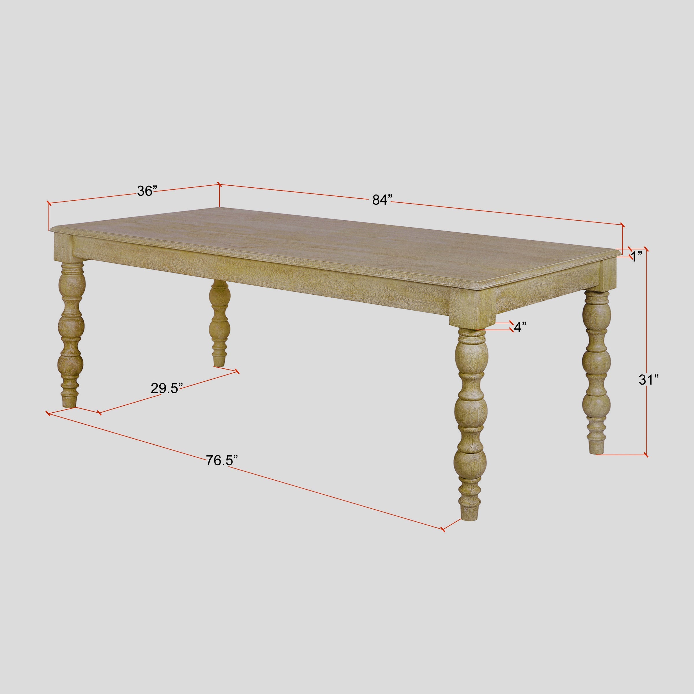 French country style rectangular white dining table