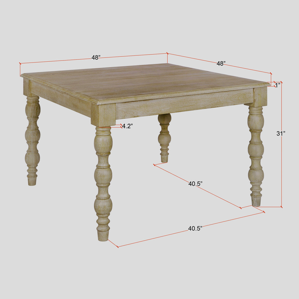 French country style square dining table