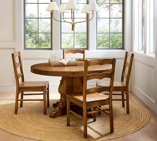 Dining Table Sangkai Wood Wave Tuscan Brown ADA Compliant