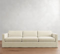 Sofa with slender armrests