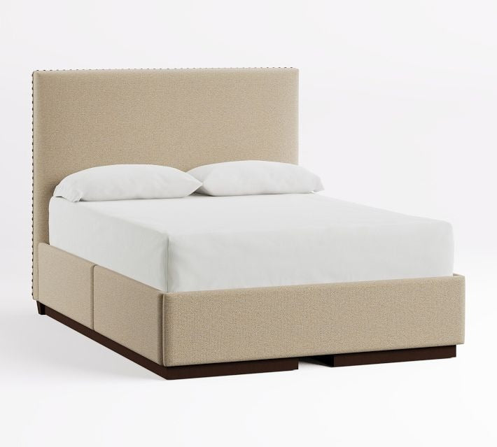 Square Upholstered Storage Bed