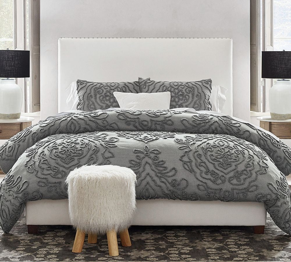 Square upholstered bed