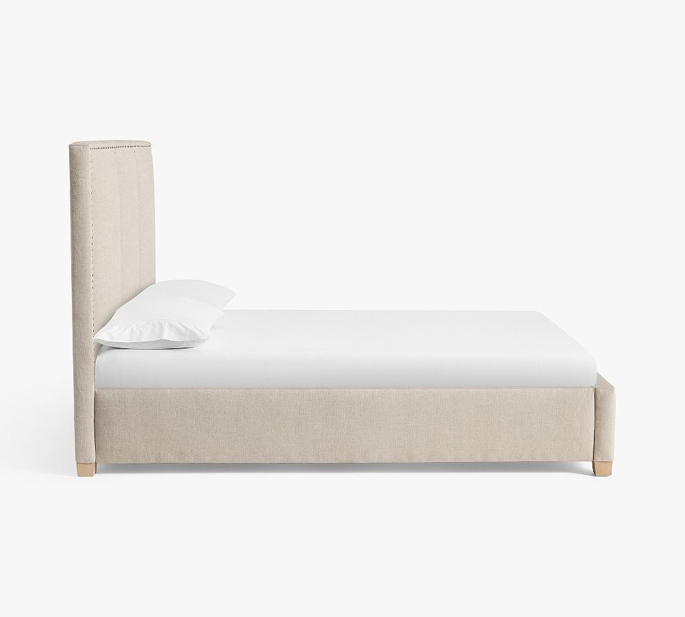 Tufted platform bed